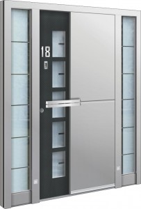 Eingangstüren Aluminium mit Seitenteil